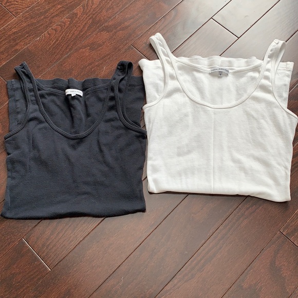 James Perse Tops - James Perse two tank tops Supima cotton. Black size 1. White size 2. Both EUC